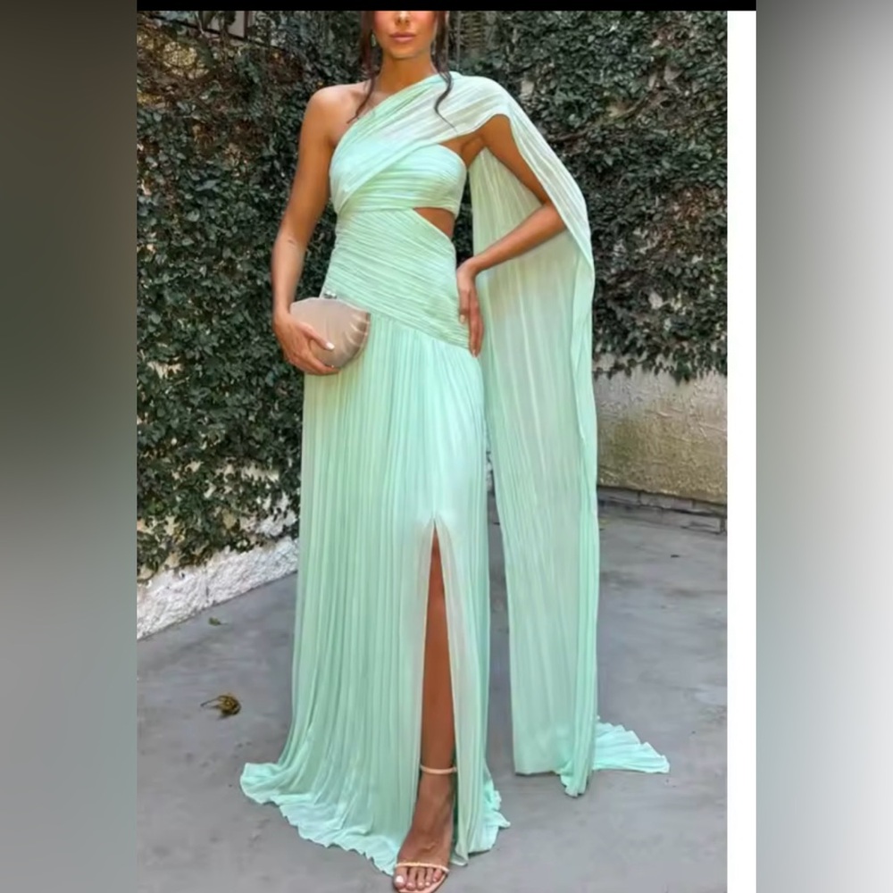 One-Shoulder Mint Green Dress wedding guest like cult Gaia - Picture 3 of 8